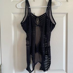 Black See Through Body Suit NWOT